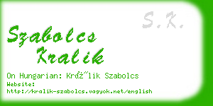 szabolcs kralik business card